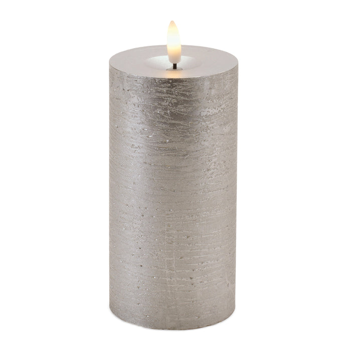 Metallic FIA Wick LED Candle, Set of 2