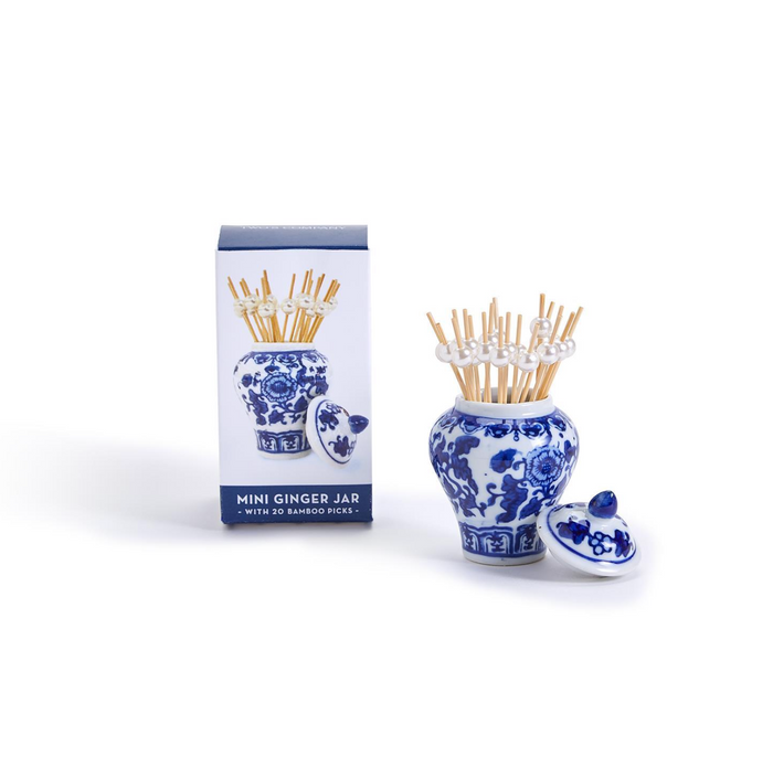 Mini Ginger Jar with 20 Bamboo Picks