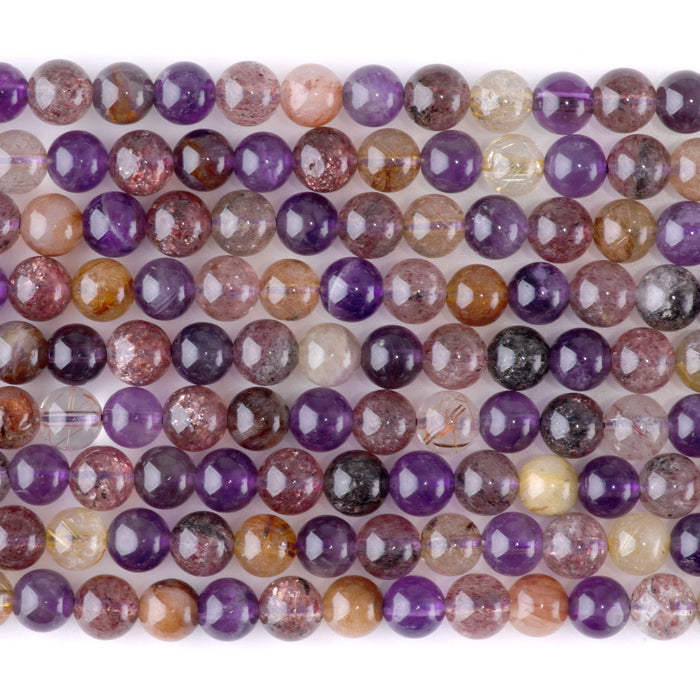 This is a Dakota Stones 6mm Mixed Dark Lepidocrocite Gemstone strand with round beads in 15-16 inch strand.