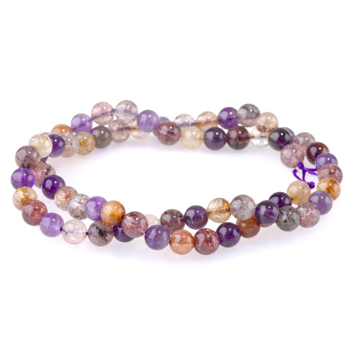 This is a Dakota Stones 6mm Mixed Dark Lepidocrocite Gemstone strand with round beads in 15-16 inch strand.