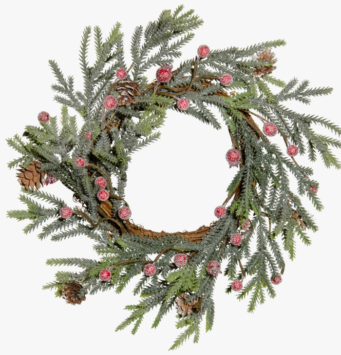 MOUNTAIN PINE with BERRIES 12” Wreath / Candle Ring