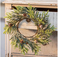 MOUNTAIN PINE WREATH / Candle Ring with Pine Cones 12”