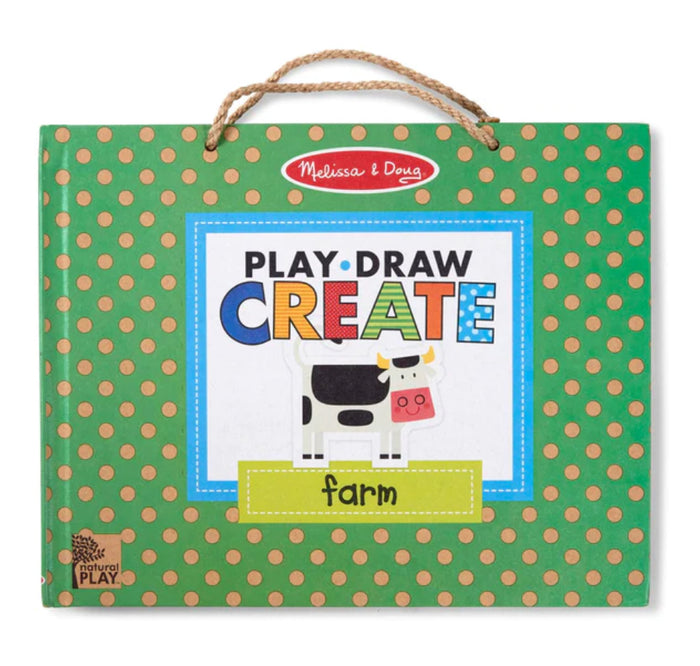 NATURAL PLAY: Play Draw, Create Reusable Drawing and Magnet Kit- FARM by Melissa and Doug