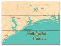 North Carolina Coast North Carolina, Lake Map Wood Sign