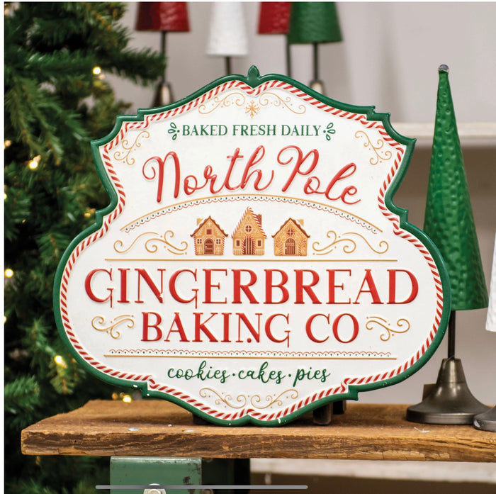 NORTH POLE GINGERBREAD BAKING CO. Metal Sign