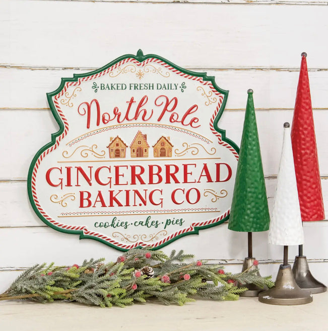 NORTH POLE GINGERBREAD BAKING CO. Metal Sign