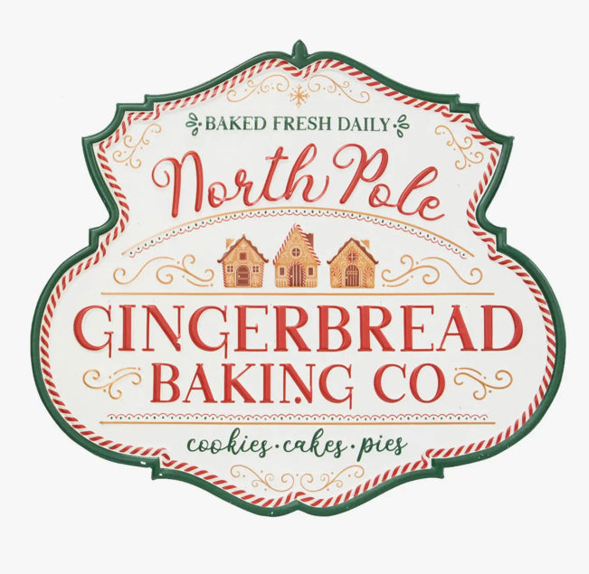 NORTH POLE GINGERBREAD BAKING CO. Metal Sign