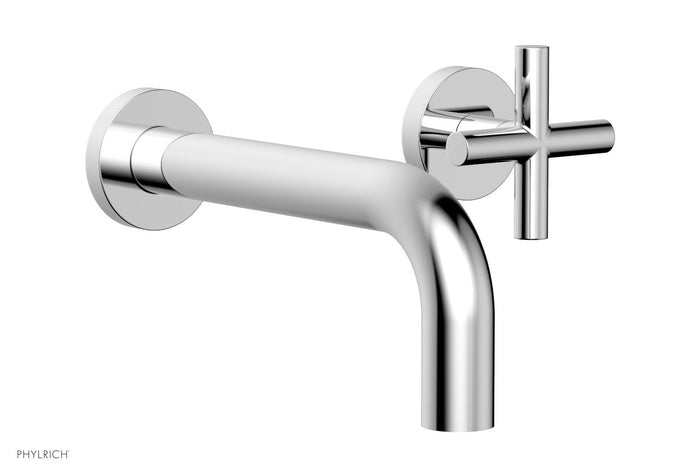 TRANSITION   Single Handle Wall Lavatory Set   Cross Handles by Phylrich - Matte Black