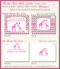 Pink Giraffe Girl Thank You Card Baby Shower Party Boogie Bear Invitations Monique Theme Printed