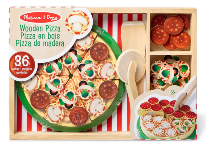 PIZZA PARTY Wooden Play Food by Melissa and Doug