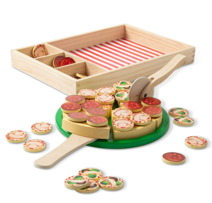 PIZZA PARTY Wooden Play Food by Melissa and Doug