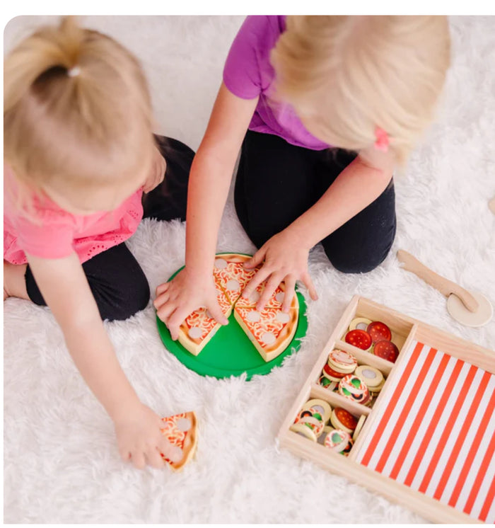PIZZA PARTY Wooden Play Food by Melissa and Doug