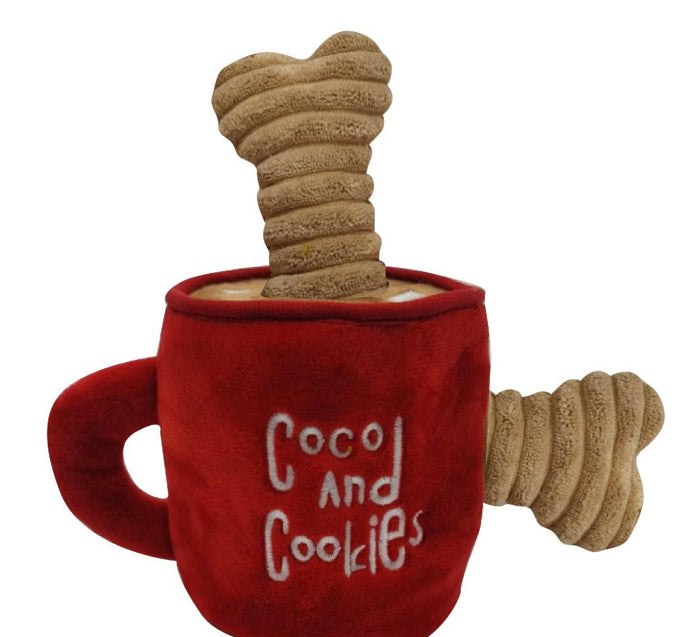 PLUSH MUG of COCOA & COOKIES Dog Toy