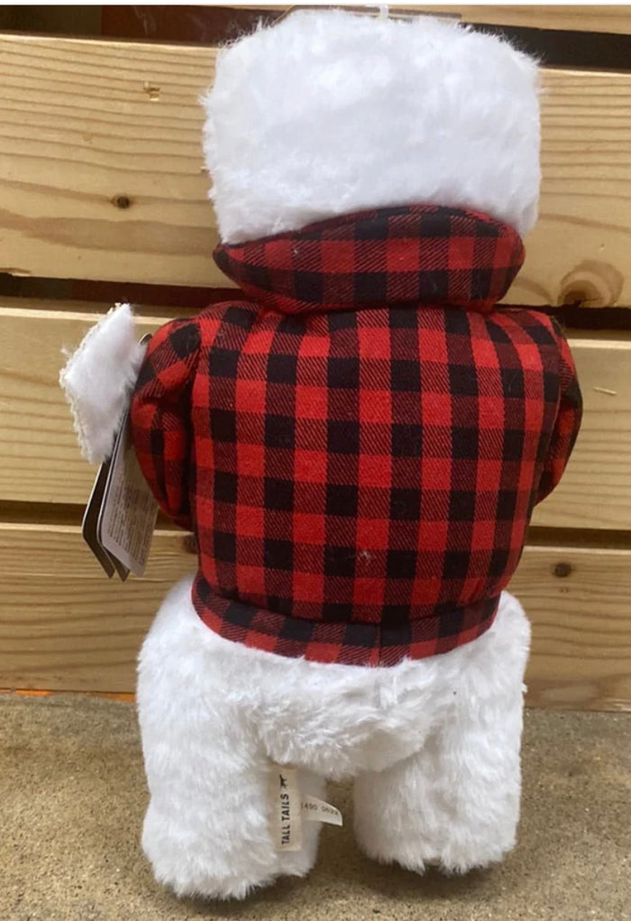 POLAR BEAR with Plaid Shirt 12” Pet Toy