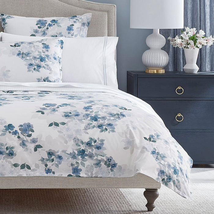 Sferra Fine Linens Primavera Blue Floral Duvet Cover + Shams