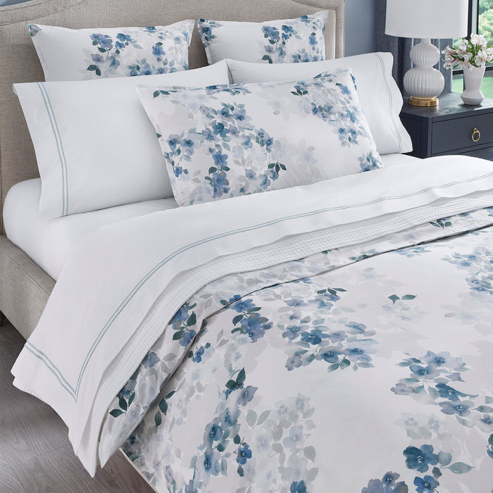 Sferra Fine Linens Primavera Blue Floral Duvet Cover + Shams