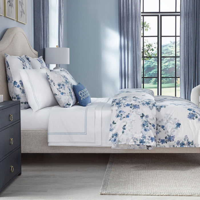Sferra Fine Linens Primavera Blue Floral Duvet Cover + Shams