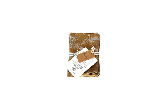 Raine & Humble - Napkins set of 4 Marmalade print Yellow
