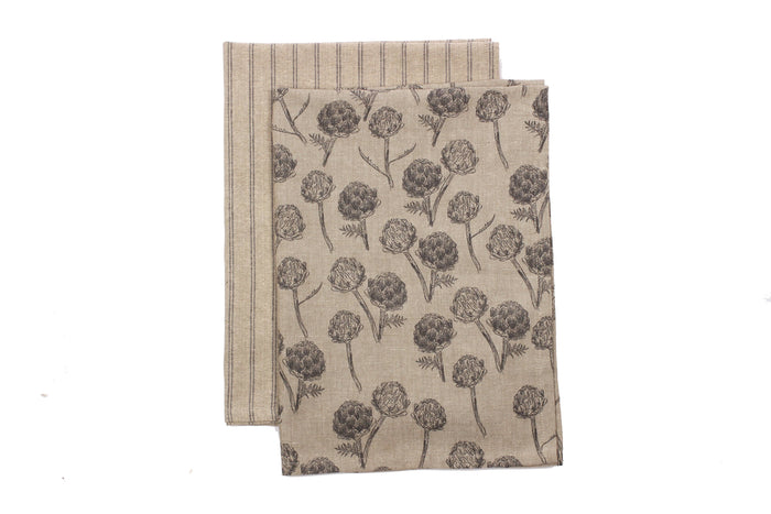 Raine & Humble - SALE Tea Towel set Artichoke Charcoal