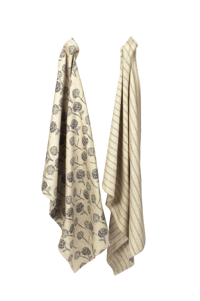Raine & Humble - SALE Tea Towel set Artichoke Charcoal