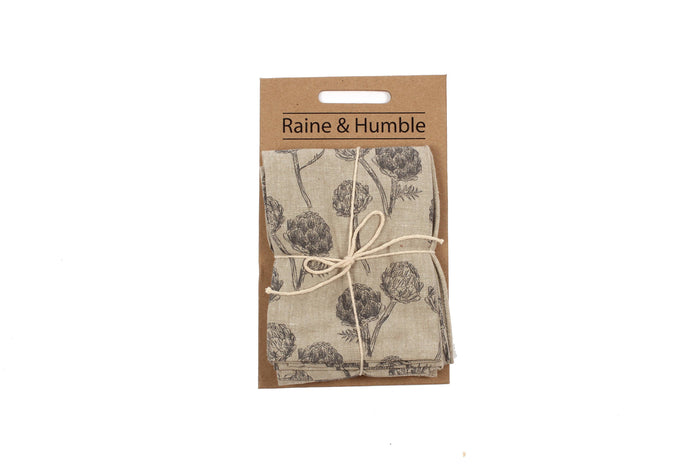 Raine & Humble - SALE Tea Towel set Artichoke Charcoal