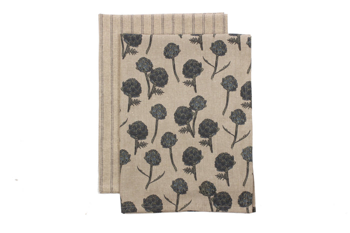 Raine & Humble - SALE Tea Towel set Artichoke Dark Slate