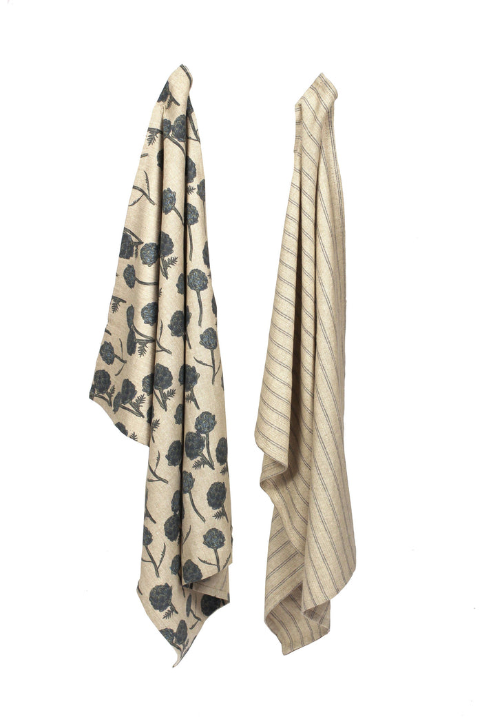 Raine & Humble - SALE Tea Towel set Artichoke Dark Slate