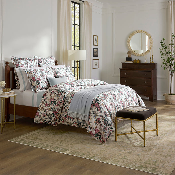 Sferra Ramaglia Multi Color Blush Print Pattern Duvet cover and Pillow shams