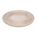 Rattan Round Plate Charger White