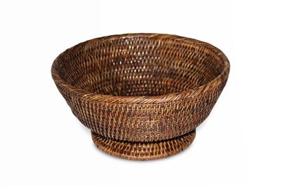 Round Pedestal Bowl - Antique Brown