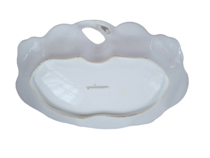RS Prussia Porcelain Single Handle Tray Early Years Art Nouveau Period Surreal Leaves & Flowers