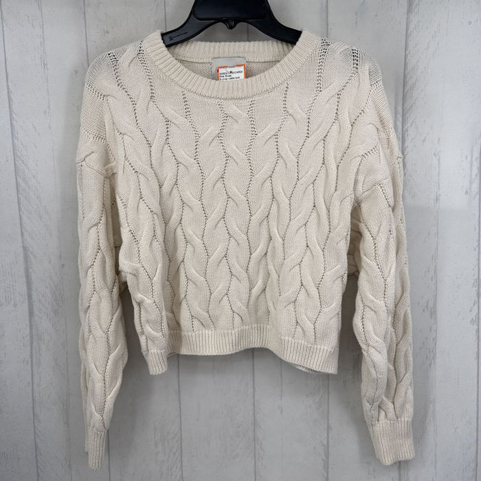 S crop cable knit sweater
