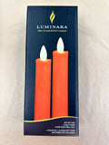 Set of 2 Harvest Pumpkin Flameless Candle Tapers - Melted Top Harvest Pumpkin Tapers