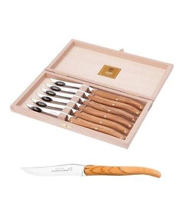 Set of 4 Laguiole Steak Knives - Olive Wood, No Bolster