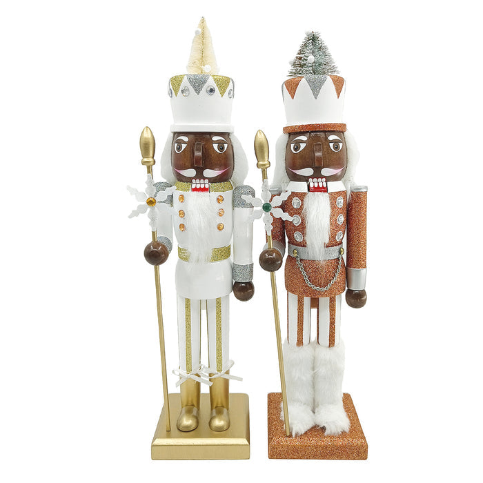 Silver and Gold Nutcracker, Set of 2
