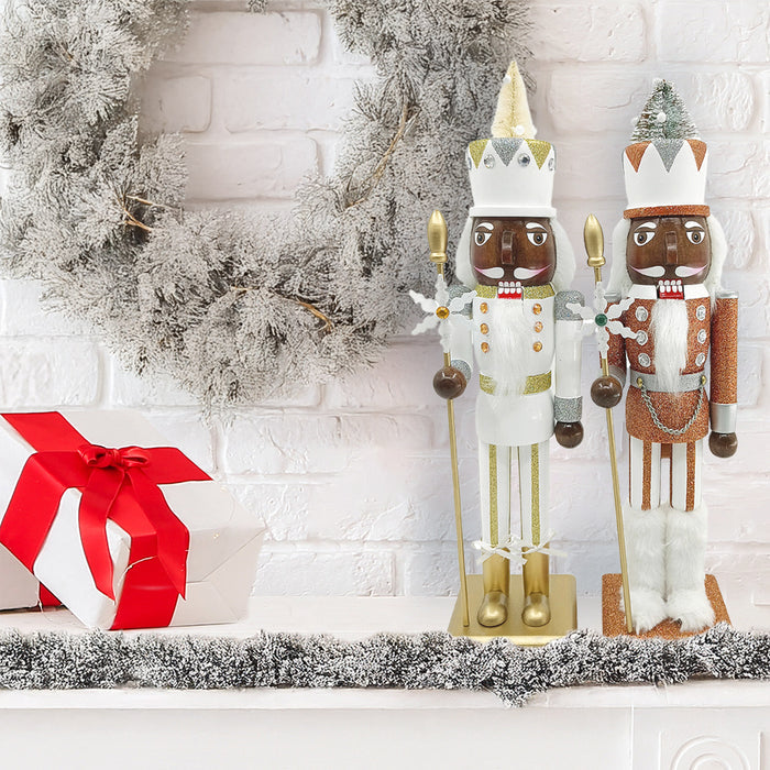 Silver and Gold Nutcracker, Set of 2
