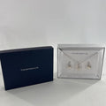 silver pearl necklace & earring set
