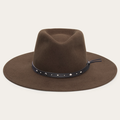 Soft Felt Fedora Flat Brim Design - Brown