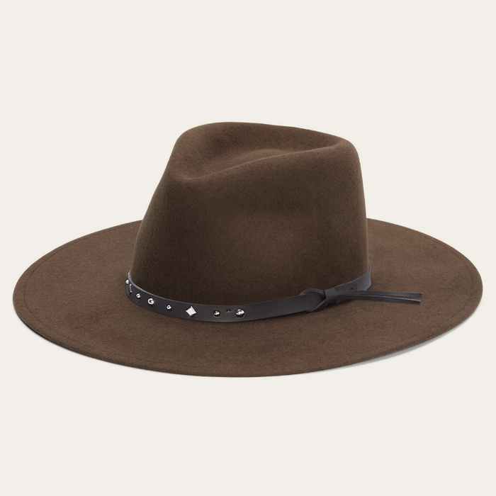 Soft Felt Fedora Flat Brim Design - Brown