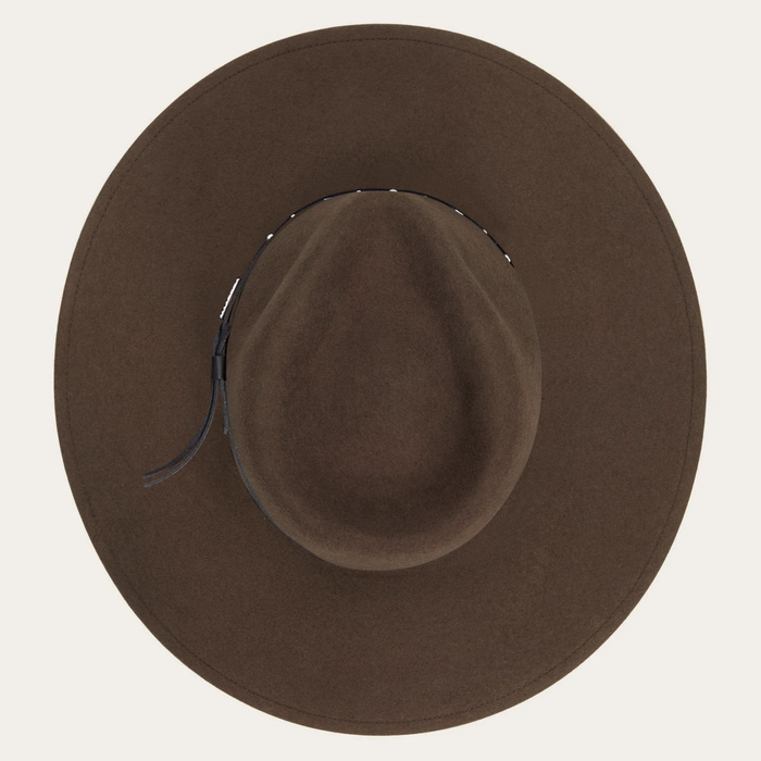 Soft Felt Fedora Flat Brim Design - Brown