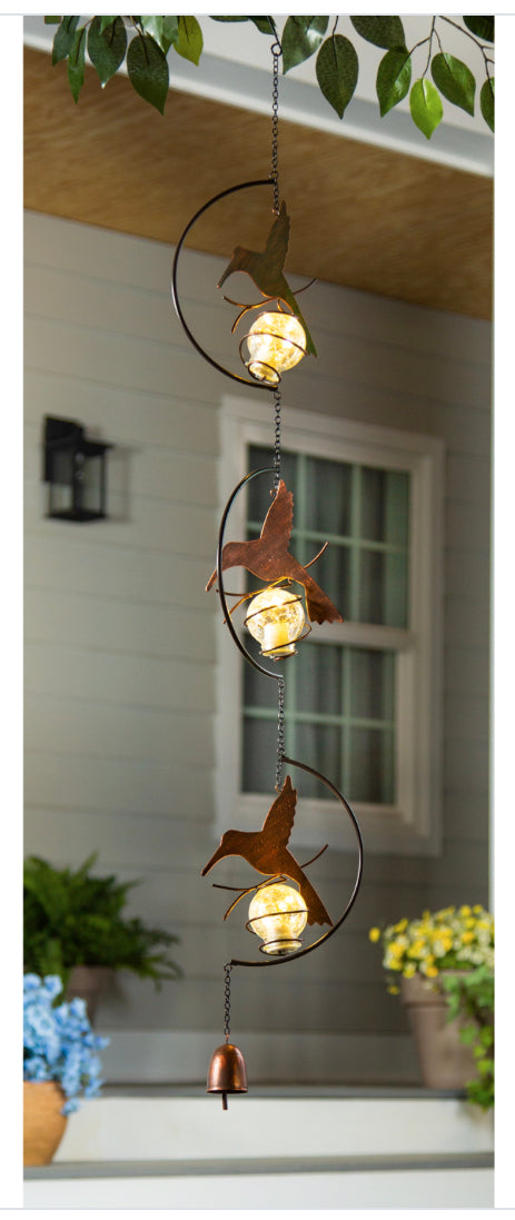 Solar HUMMINGBIRD Tiered Hanging Decor