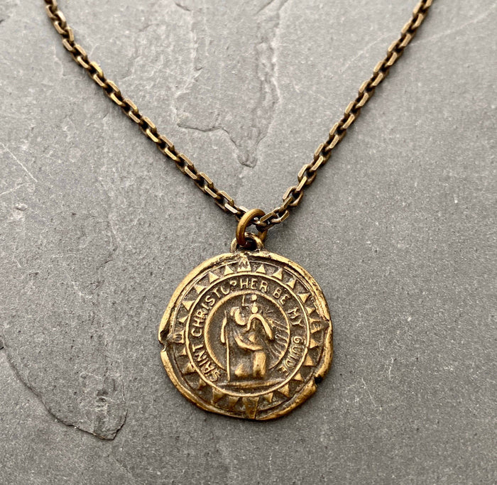 St Christopher Medal Men's Necklace: 24"