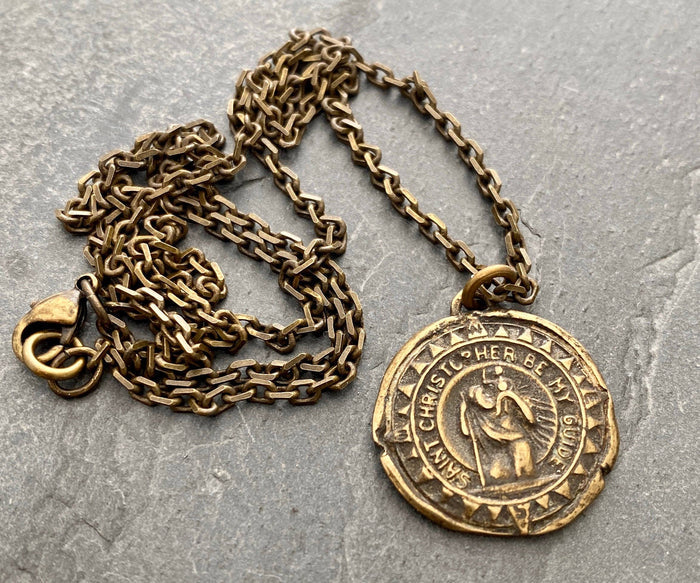 St Christopher Medal Men's Necklace: 24"