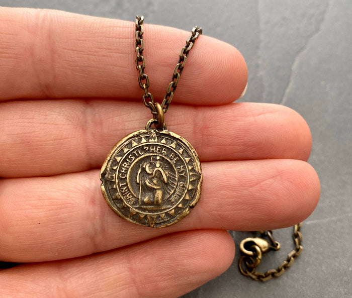 St Christopher Medal Men's Necklace: 24"