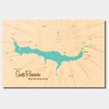 Swift Reservoir Washington, Lake Map Canvas Print