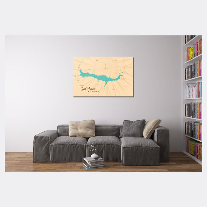Swift Reservoir Washington, Lake Map Canvas Print