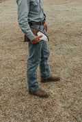 Texas Western Cowhide Bags and More - 12” Carry Case Cowhide and Tooled Leather