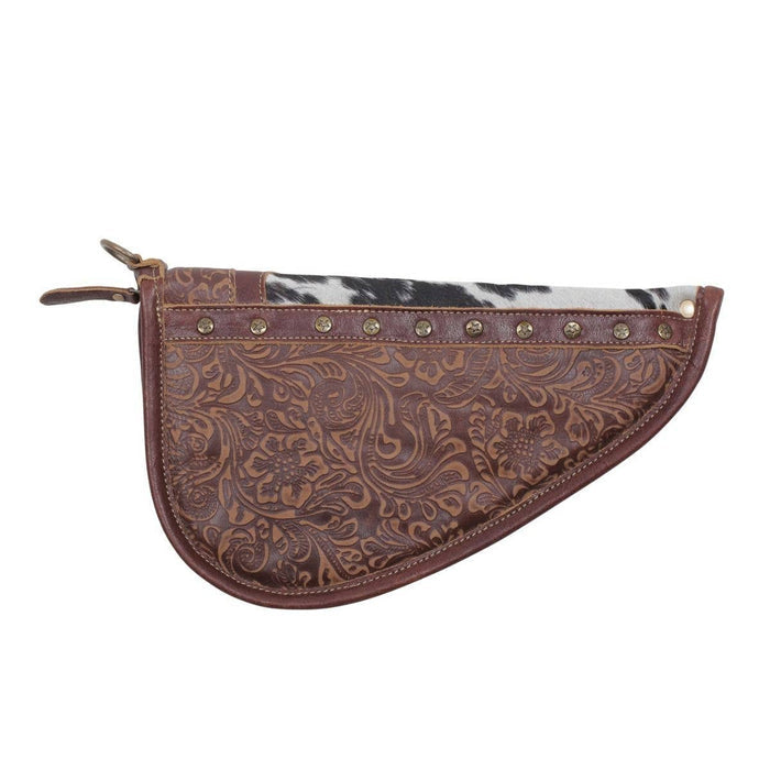 Texas Western Cowhide Bags and More - 12” Carry Case Cowhide and Tooled Leather