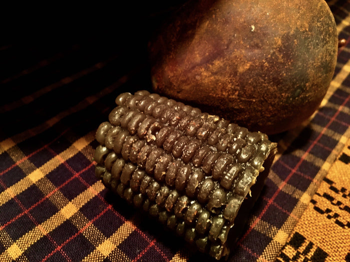 The Cranberry Cornstalk Co. - Primitive Corn Blackened Bees Wax  Bowl Filler - COBB