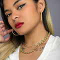 Thick Gold Layering Chain, Brass Necklace, 18 inch JohnnyGirl, GBR-0010